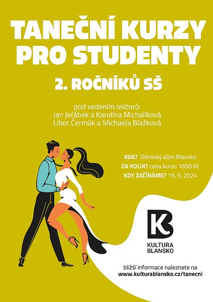 plakát – Taneční pro 2. ročníky SŠ